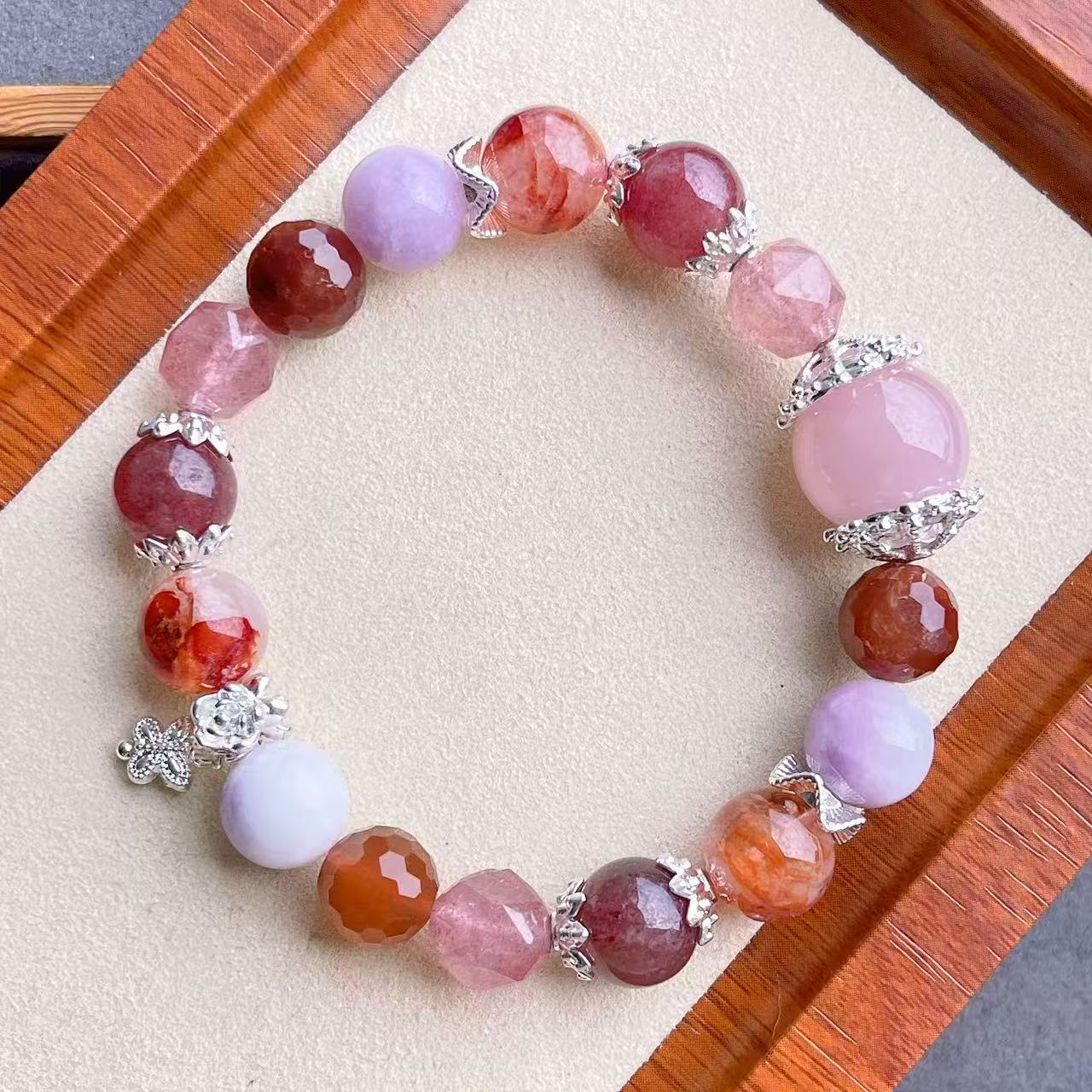 Rose Quartz Bracelet,Attracts love, improves relationships
