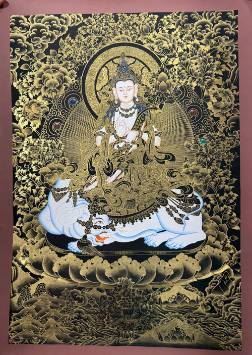 Samantabhadra Bodhisattva Thangka 24K Gold Hand-Painted