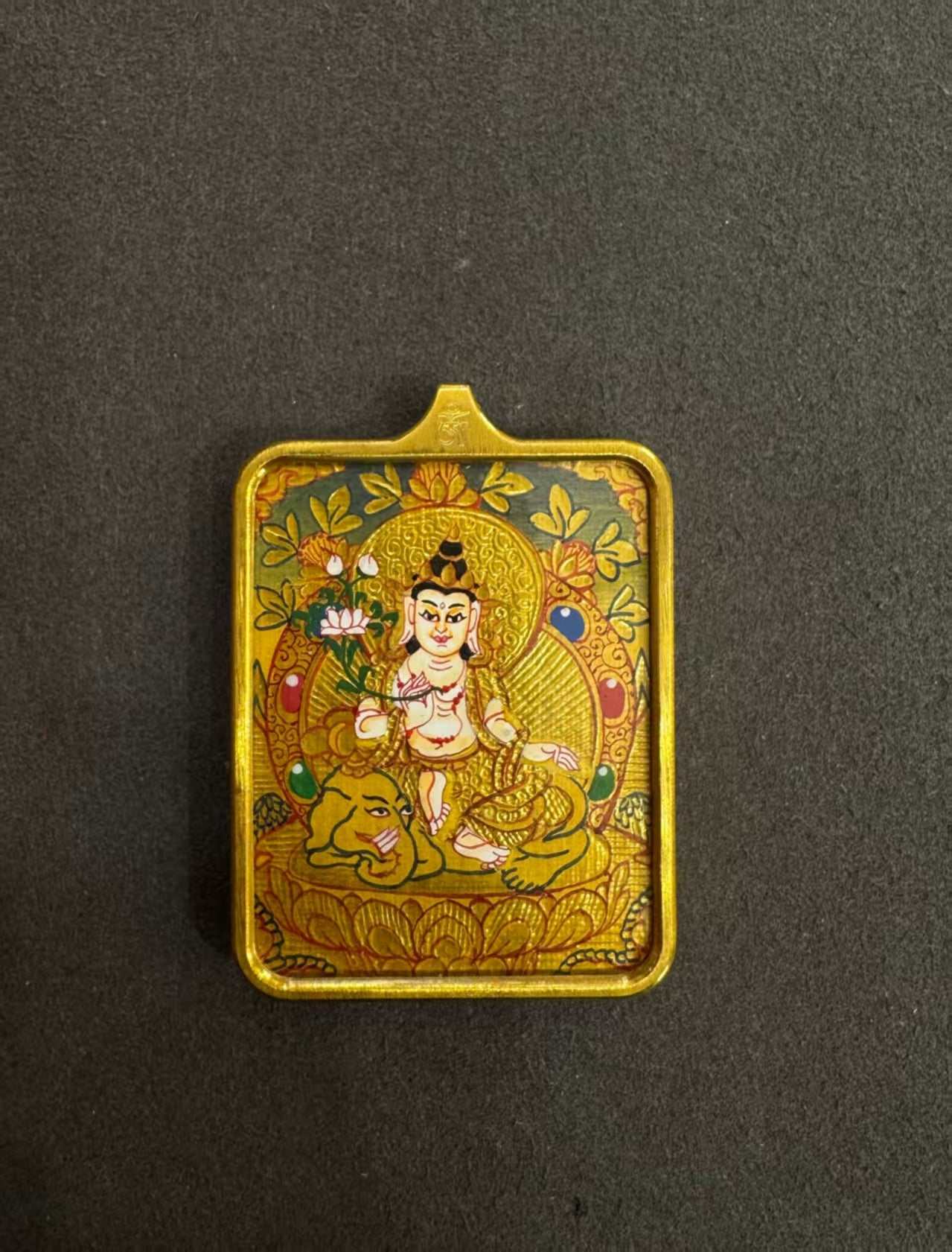 Samantabhadra Thangka Hand-Painted Tibet 4.5cm*3.5cm