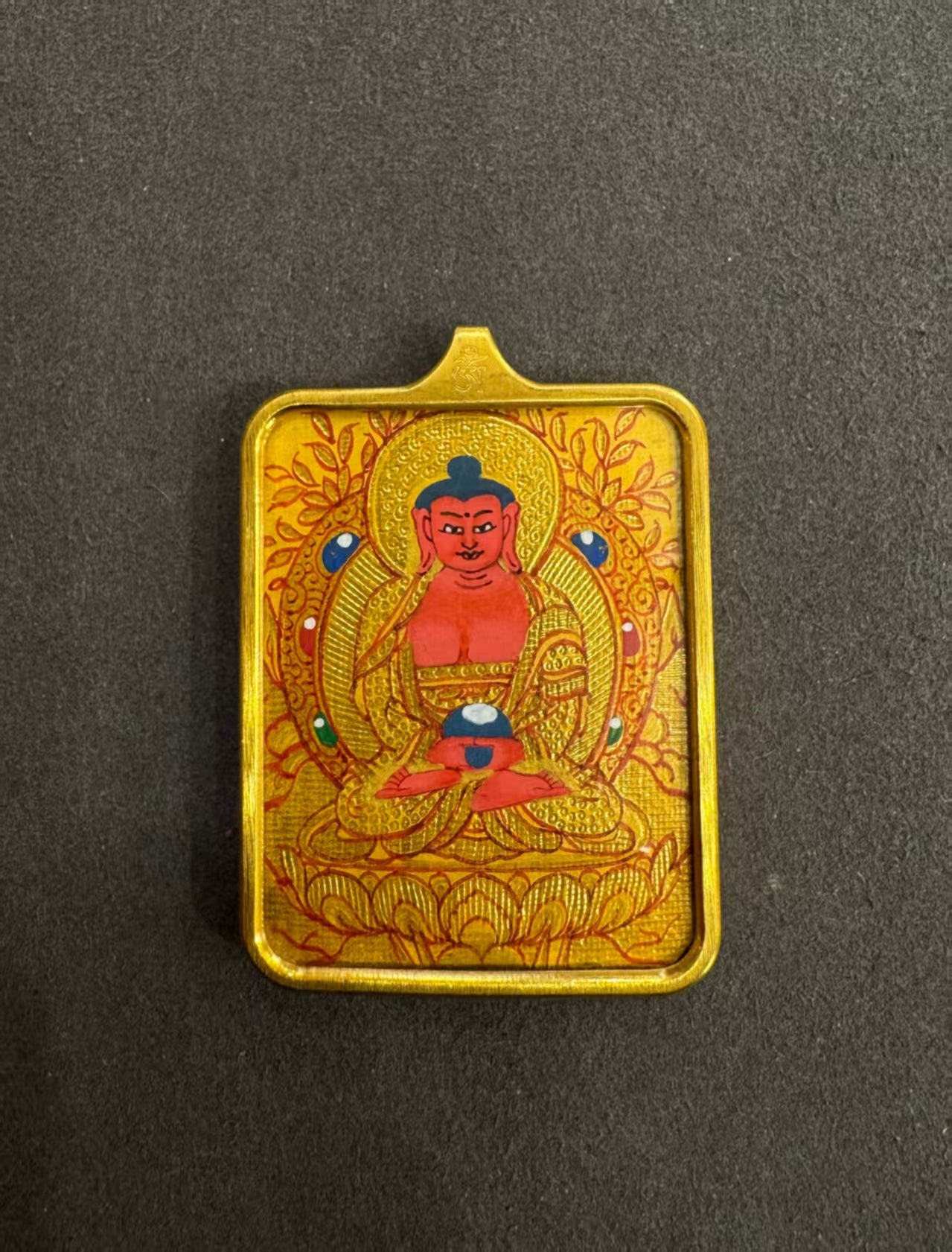Amitabha Buddha  Thangka Hand-Painted Tibet 4.5cm*3.5cm