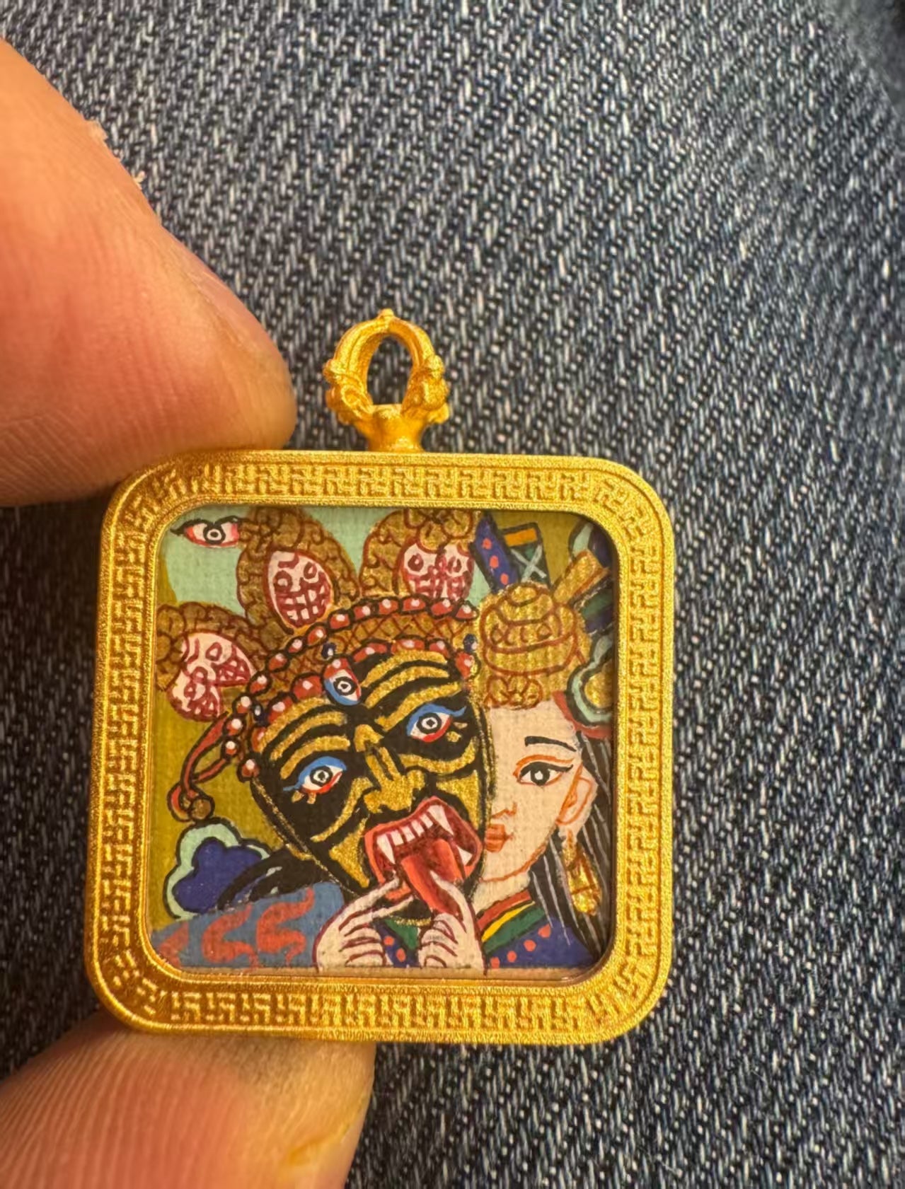 Zhaxi Lhamo Thangka Hand-Painted Tibet 2cm*2cm