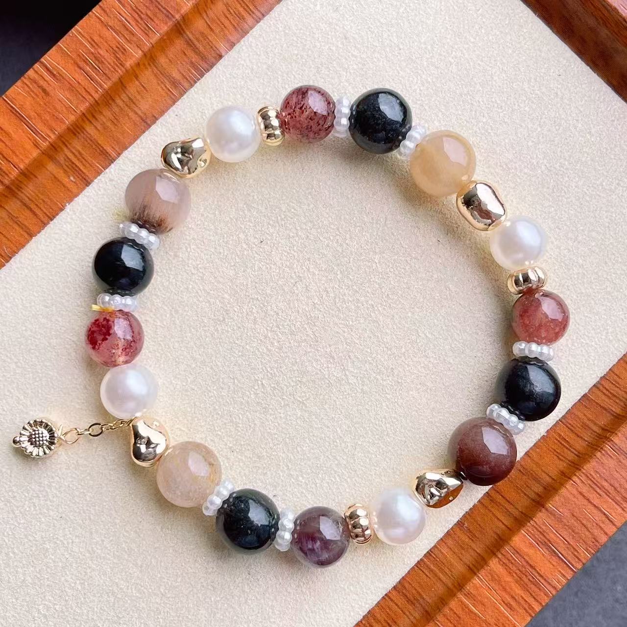 Super Seven Crystal，Tea Quartz Bracelet,Cosmic Energy Convergence