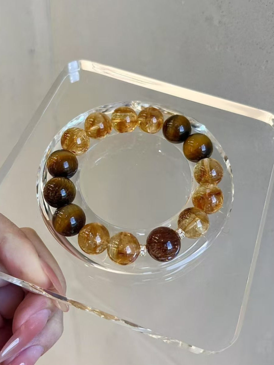 Tiger's Eye Crystal Bracelet，Attract Wealth & Gather Energy