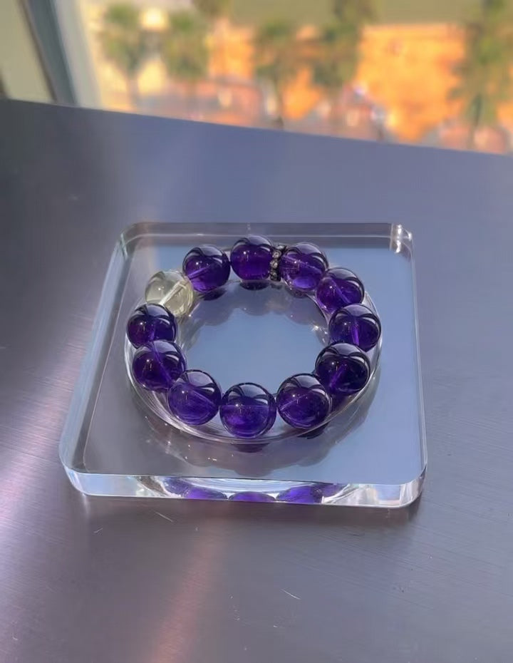 Natural Amethyst Citrine Bracelet, ,Attract Wealth ,Boost Career Luck